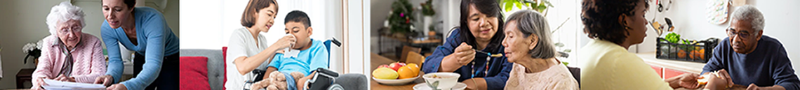 collage of older adults and people with disabilities